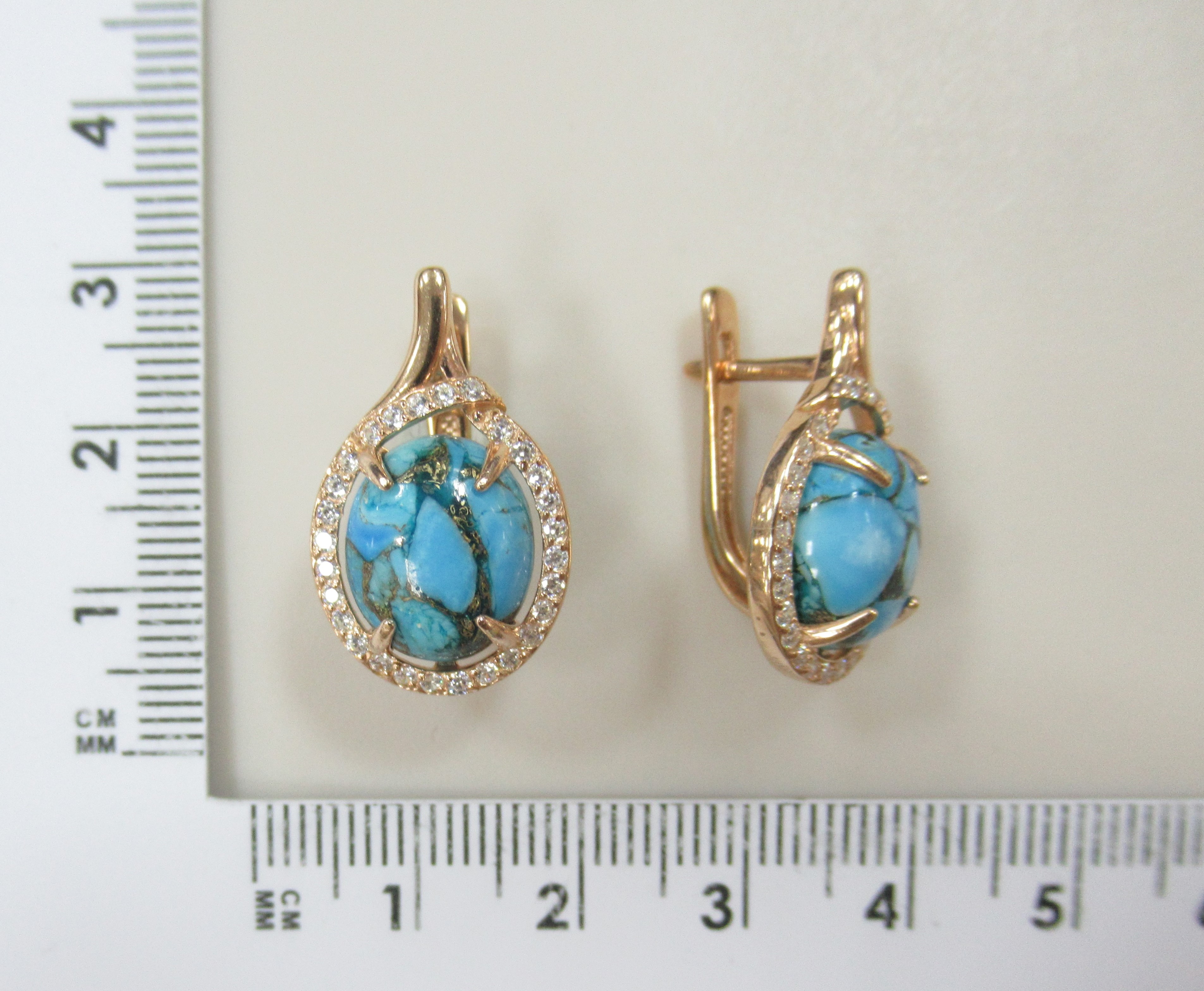 Серебряные серьги с бирюзой